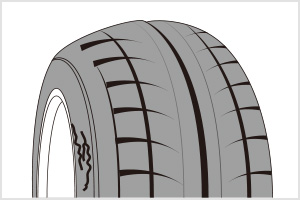 タイヤの状態／空気圧・亀裂・溝の深さ等